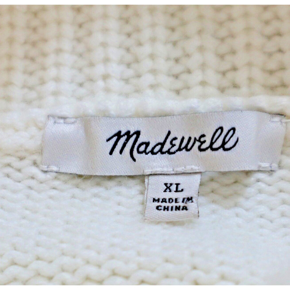 Madewell Size XL Sadler Turtleneck Sweater White Boxy Pullover #NH988 - Picture 9 of 11